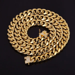 Gold Cuban Link Chain w/ Diamond Clasp