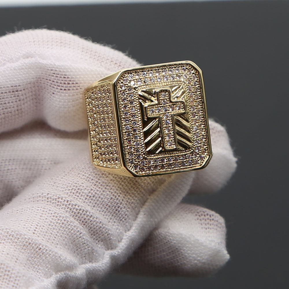Iced Out Cross Ring