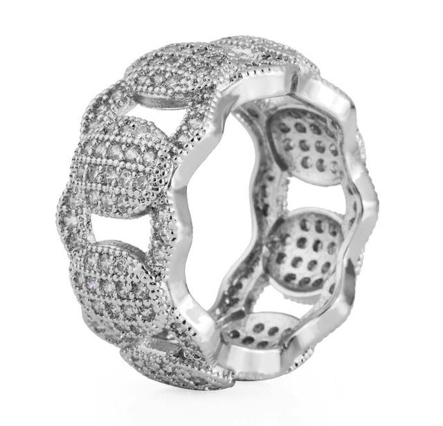 Round Cut Cuban Link Ring