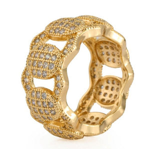 Round Cut Cuban Link Ring
