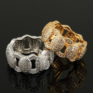 Round Cut Cuban Link Ring