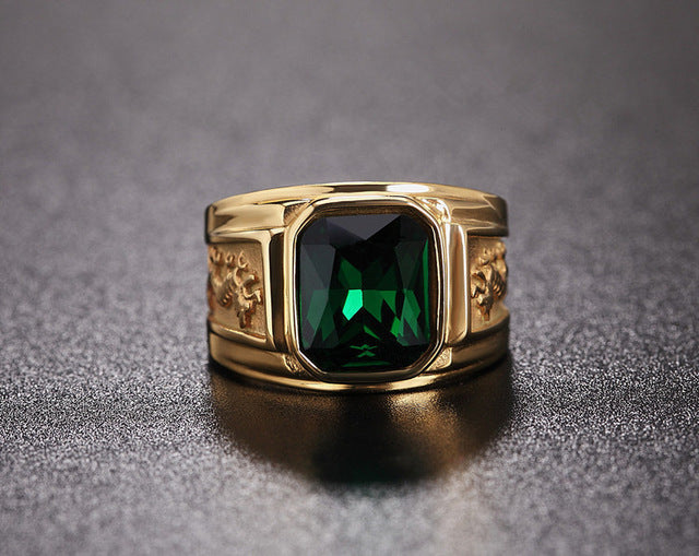 Dragon Pattern Ruby Ring