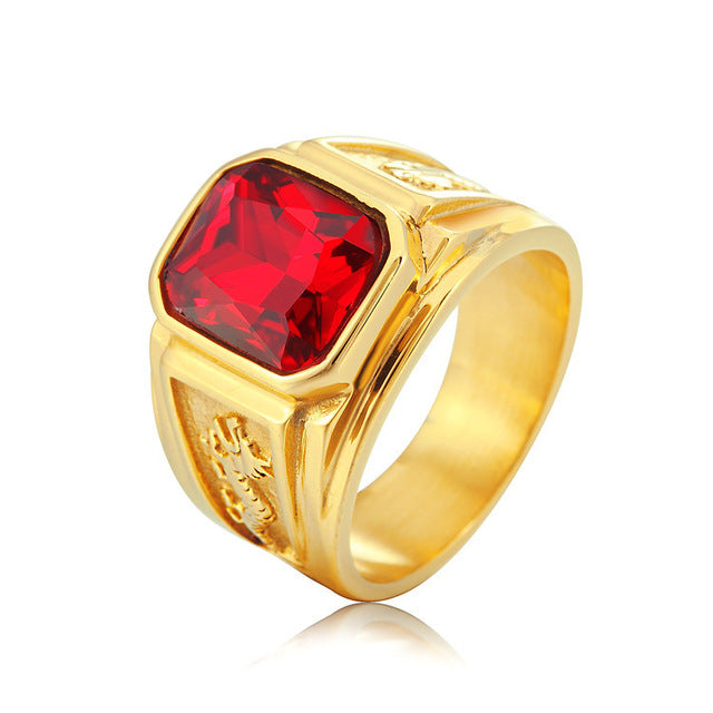 Dragon Pattern Ruby Ring