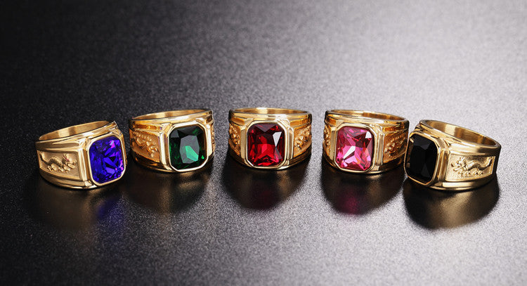 Dragon Pattern Ruby Ring
